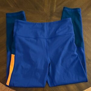 Zyia Active 8-10 Blue and Orange Leggings